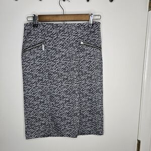 Michael Kors Black and White Pencil Skirt Size 2
